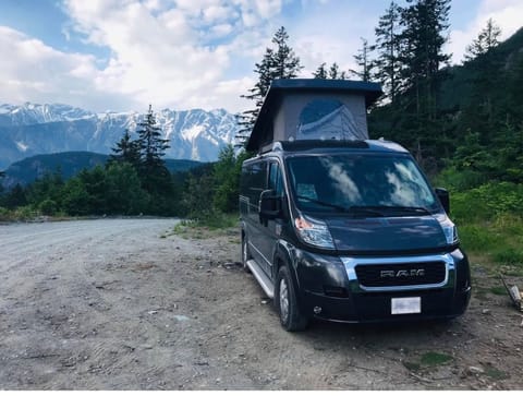 Camping near the mountains