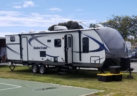 Ask about our 35ft Travel Trailer, sleeps 10 (4 person bunk room), outdoor kitchen, etc.