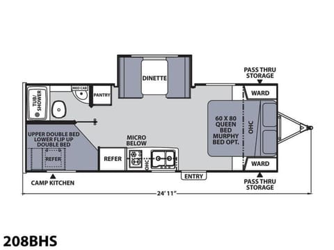 Floor plan works well for both couples and families.