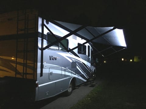Awning with LED lights