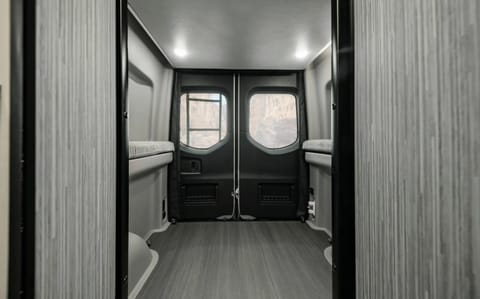 The lift bed can be raised for additional storage space.