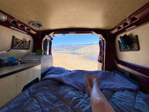 Open the rear and sliding doors to immediately experience #VanLife and the great outdoors