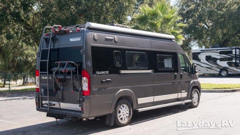 Traveler has a bike rack, a retractable awning and at only 21 feet in length its simple to maneuver.  