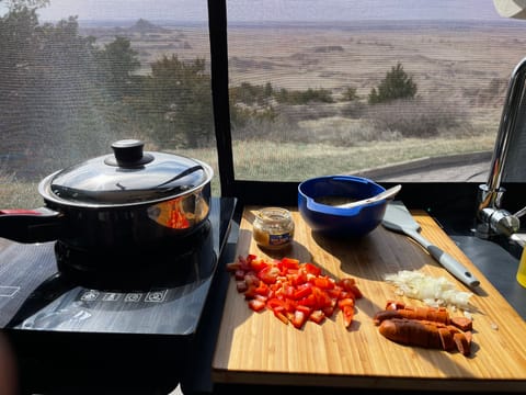 Breakfast with a view at Badlands National Park.