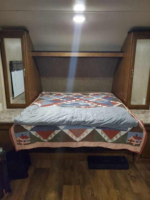 you will enjoy rest on this murphy bed with brand new mattress and easy to use set up around the bed.