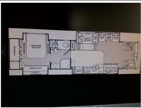 The floor plan shows your layout.  The couch pulls out to a full size double sleeper and the dinette converts to a smaller double berth.