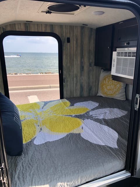 The bed in our teardrop is a queen so there is plenty of room for 2+! You'll also sleep like a baby with the 4" memory foam topper we've included!