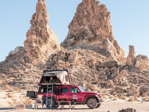 Fully-equipped Red Jeep GLADIATOR Campervan in San Francisco Bay Area