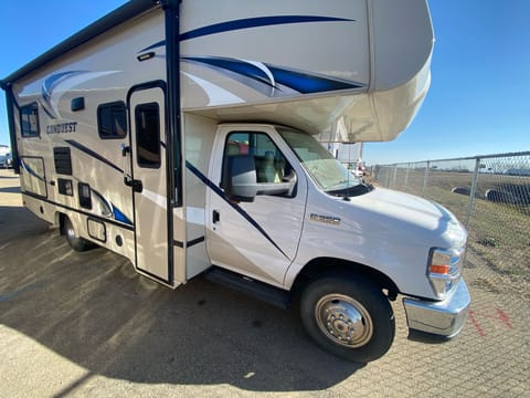 This Rv is very easy to drive unlike some of the bigger rigs.  Has a fold out awning for nice shade.