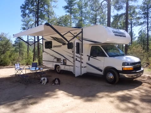 Large awning to cover your outdoor living room!