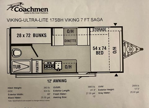 2021 Viking I Ultra Light M-17BH-Ultra Fun Towable trailer in Kingwood