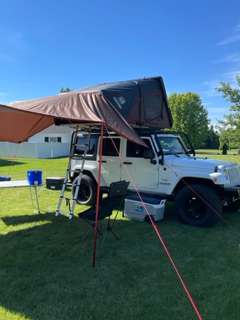 Optional awning attachment is quick and easy to set up.