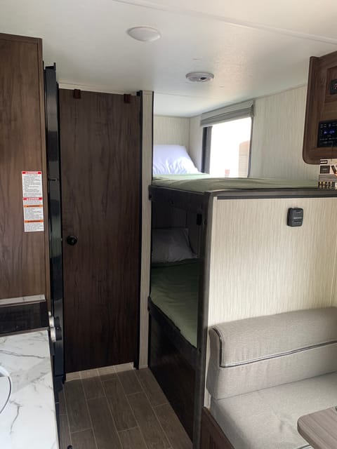 Bunks! Fun for kids, and can fit adults 