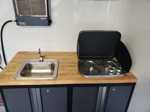 Sink and 2 Burner Stove Top