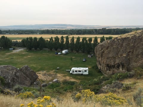 Aerial of the Heise Rock Dry Campground 