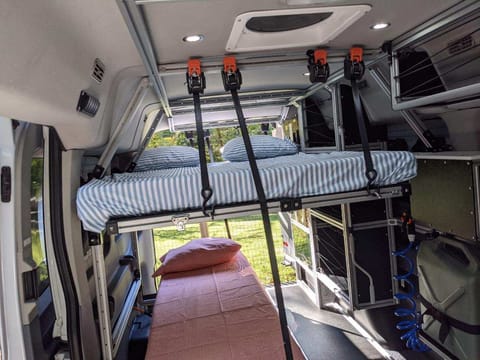 Each van can have up to 2 platforms & each platform can be made to either size allowing customization for each renter!