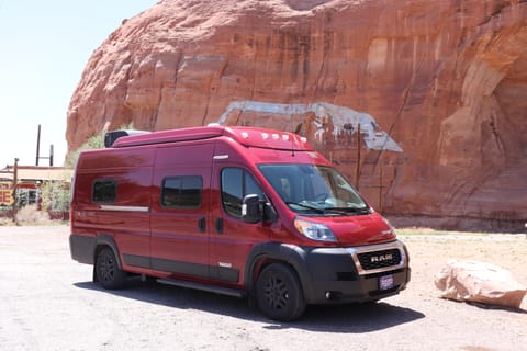 The color of this home on wheels makes it the gem of the campground