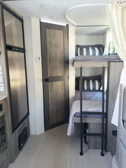 Two long cozy bunks