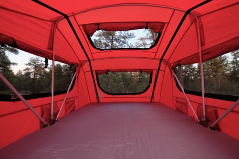 inside of rooftop tent