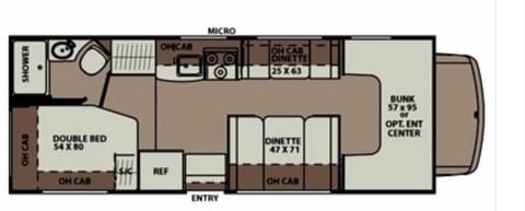 Our 23CB floor plan provides for comfort and plenty of storage