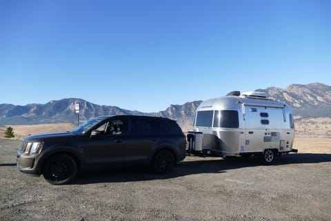 A mid-size SUV can tow the Airstream. 
