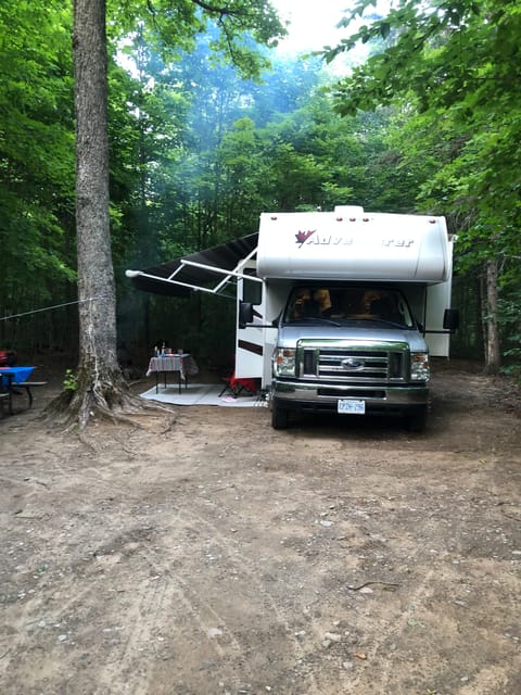 Reversing into campsite - easy with backup camera