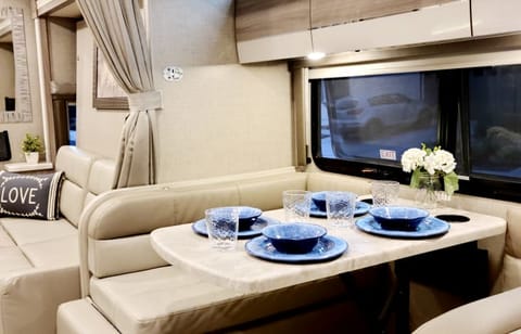 Its nice to look out the window while enjoying your favorite meal.