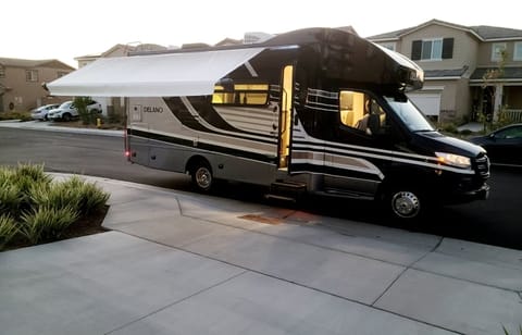 The all no touch Awning is easy to open and close . All push button .The up to date touch screen control panel is easy to use .