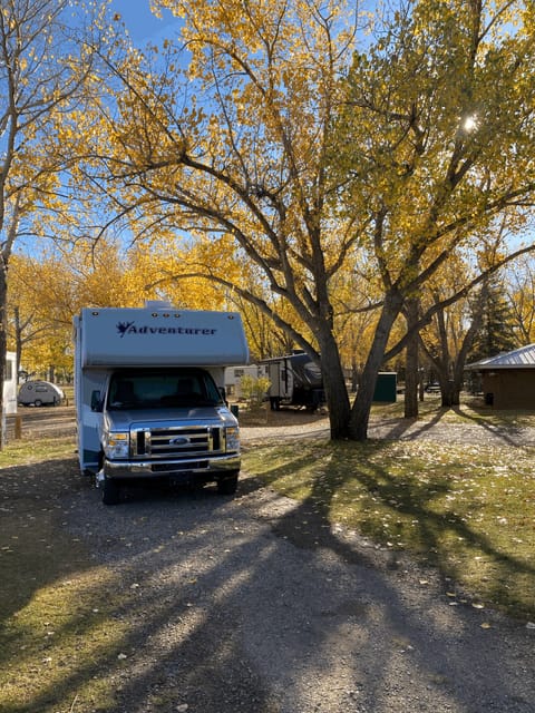 On the road in Medicine Hat, Alberta at the Gas City campground.