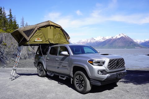 Tacoma in Hope Alaska with rooftop tent