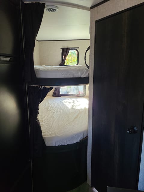 Comfy and roomy bunk beds. Bedding included.