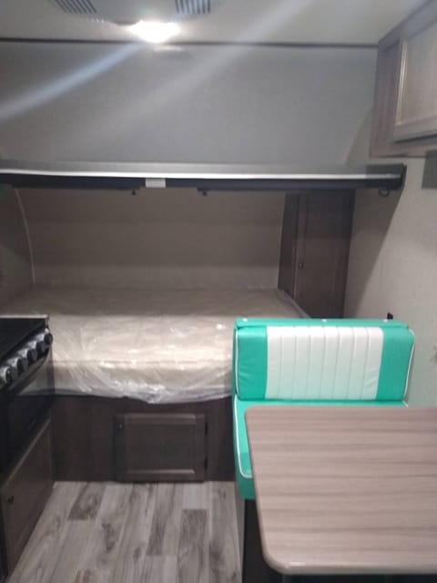 Queen bed, bunk bed, table (turns into bed as well)
