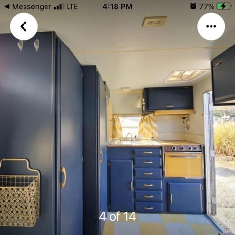Fully refurbished for GLAMping! 
Room for cookware, pantry items & closet space. 
Less room for non-flushing toilet, but that's the adventure!