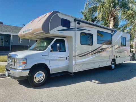 This RV has one huge slide-out to give you and your guests more room in the living room/kitchen. 