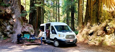This sweet van is meant to provide safety and comfort while allowing camping simply