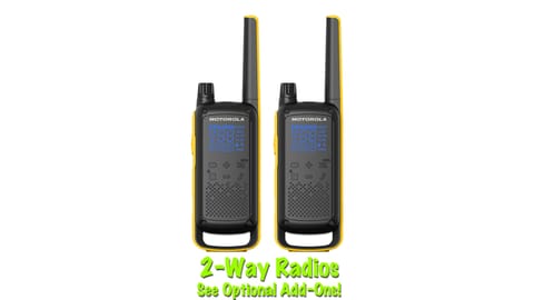 Motorola 2-way radios help with parking, safety in camp, and marking fishing holes!