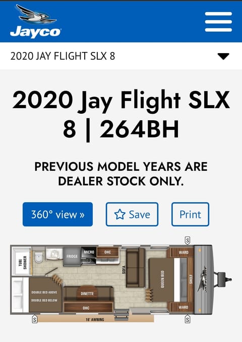2020 Jayco Jay Flight SLX 264BH Rimorchio trainabile in Haines Falls