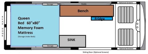 Medium (Built in Heater) (Sleeps 2) - Interior Height 5'9 Campervan in Superior