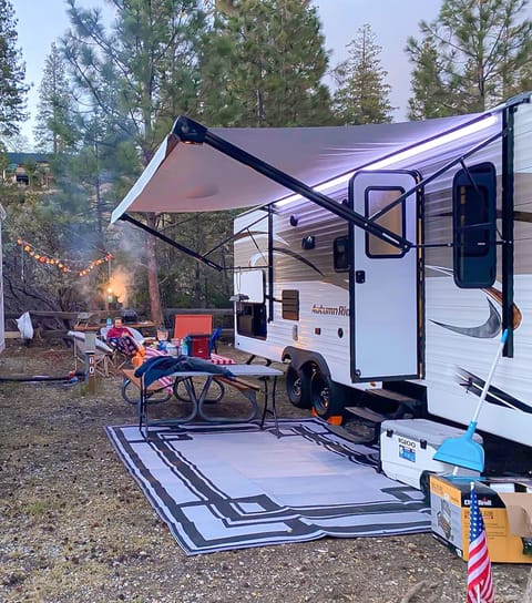 We went to Bass Lake with friends, it was our first trip out in our new trailer.