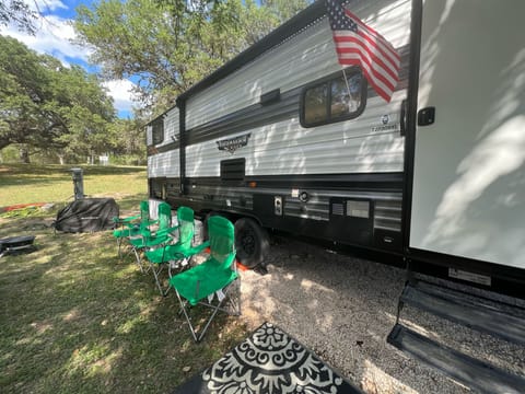 Camp chairs, propane fire pit and blackstone grill included 