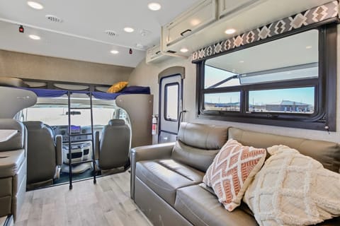 View of the front of the RV
