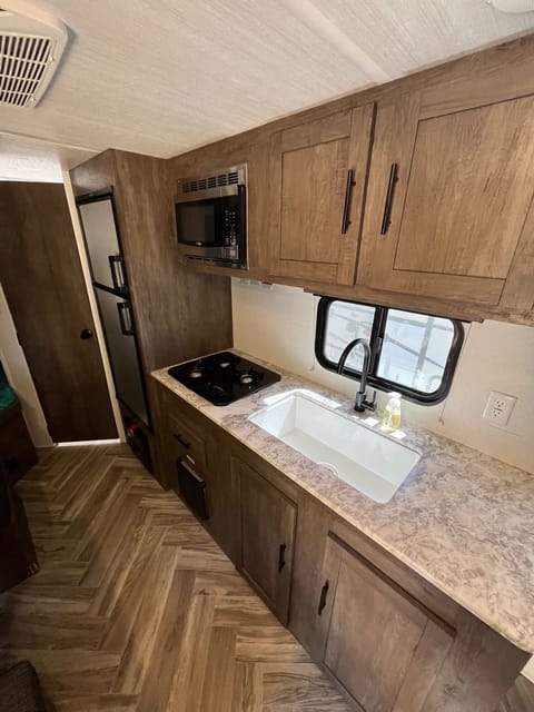 Kitchen with large double sink