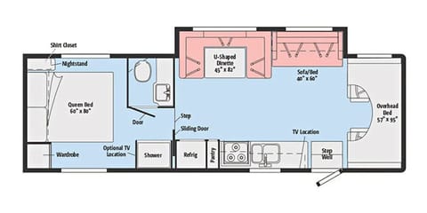 This RV has room for the whole family to sleep comfortably.