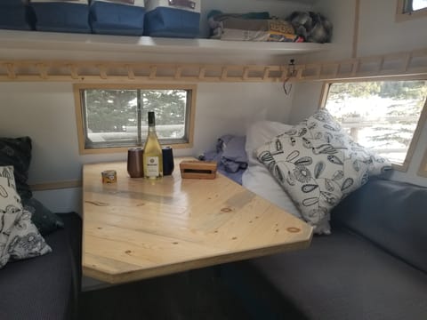 Handcrafted table with plenty of room for food and activities