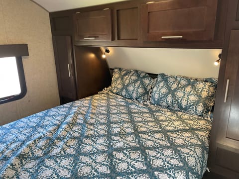 Private Master Bedroom at front of trailer (Queen size bed)