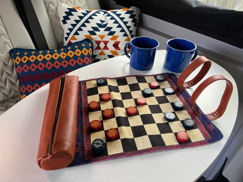 Enjoy hot chocolate and board games with our Pendleton sets. 