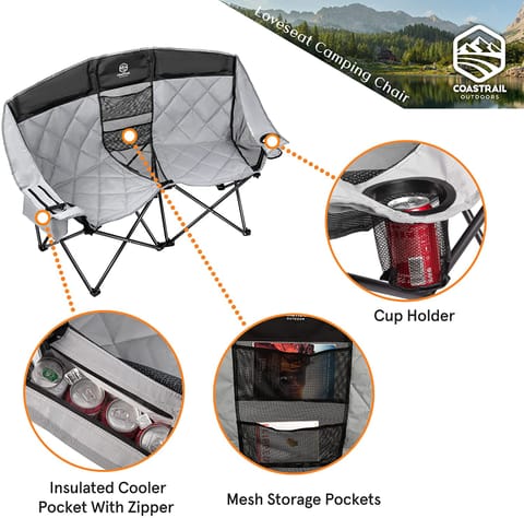 ADD ON: Coastrail Outdoor Folding Love Seat Camping Chair