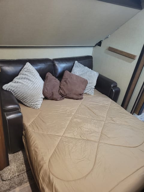 Pull out sleeper sofa in bunk room, queen size.