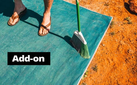 Add-on: 20ft x 8ft Outdoor sand mat by CGear. Keep the front porch (and indoors) clean with this high-quality mat which sand falls right through.