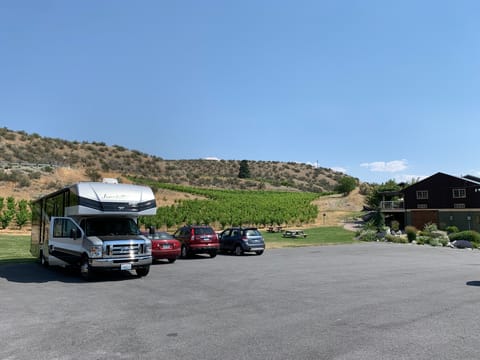 Parked out front of Hard Row to Hoe Winery in Lake Chelan Washington